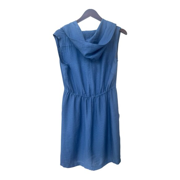 Y2K BCBG Maxazria Drawstring Waist Sleeveless Hooded Dress Blue size XXS - Picture 4 of 15